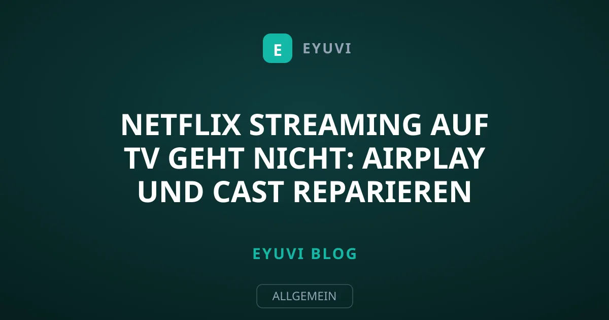 Netflix Streaming auf TV geht nicht: AirPlay und Cast reparieren
